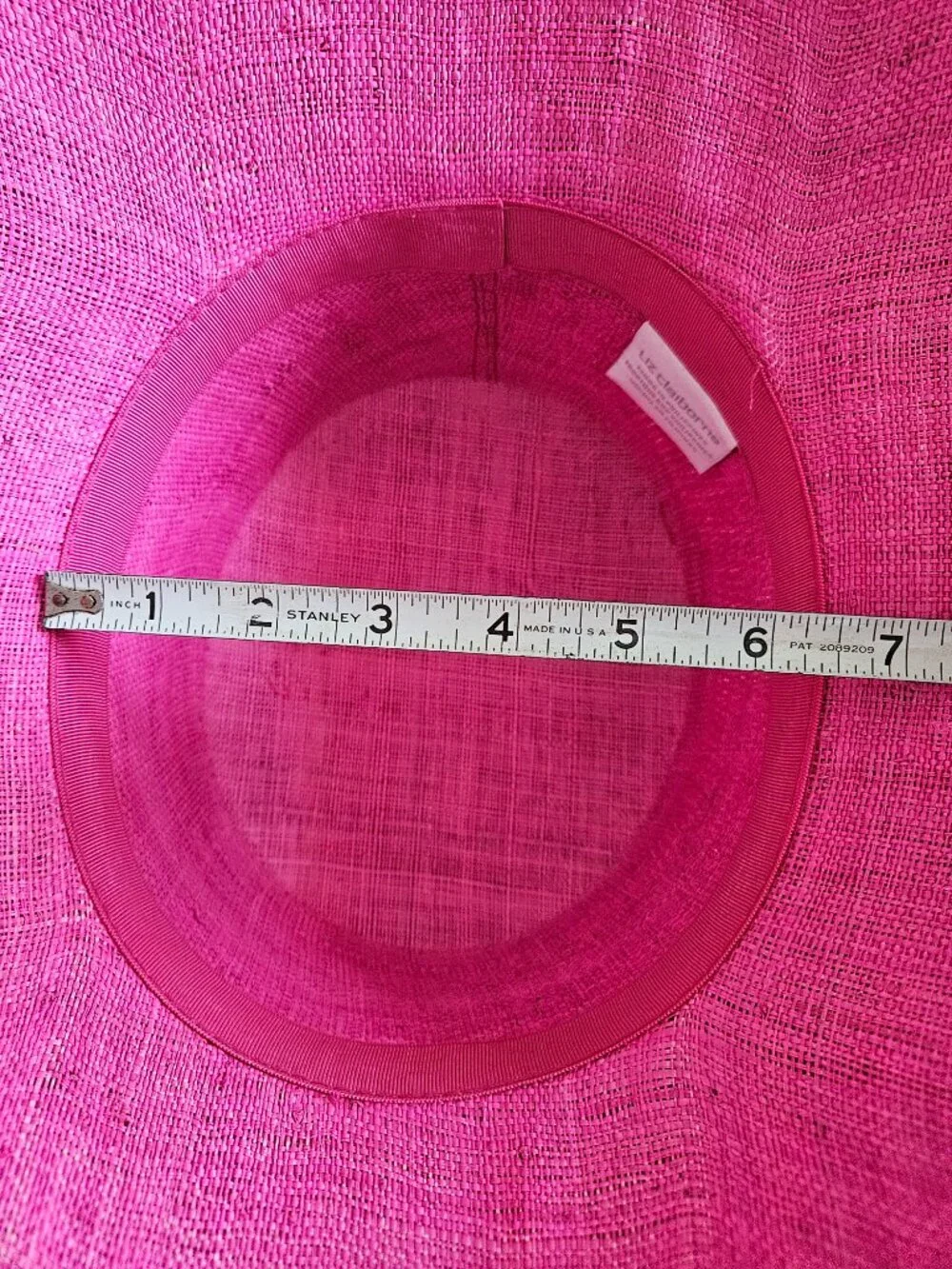 Liz Claiborne Vintage-inspired Fuchsia Pink Sinamay Straw Derby Style Hat